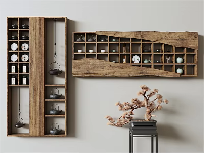Silent Tea Cabinet Wall-Mounted Tea Cabinet 3d model