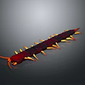 Detailed 3D Render Of Red And Black Centipede With Yellow Legs And Antennae