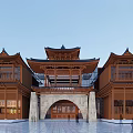 Chinese Architecture Stage Architecture Classical Multi-storey Office Building 3d model