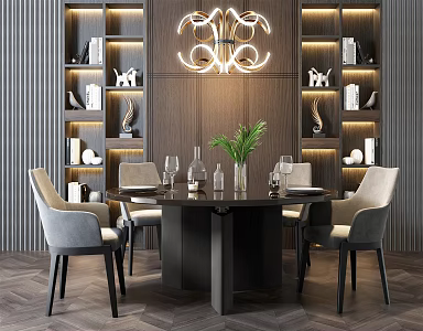 Modern Dining Table Chair Combination Dining Table Chair 3d model