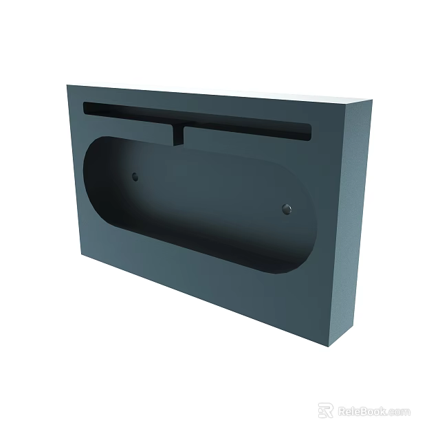 Gray Wall Mounted Storage Structure With Recessed Area And Top Slot Design 3d model 