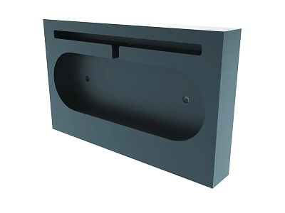 Gray Wall Mounted Storage Structure With Recessed Area And Top Slot Design 3d model