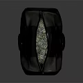 Black Coach Duffel Bag Featuring Green Patterned Interior And Brand Logo