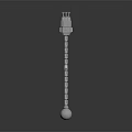 Natural Scene With White Spherical Formation And Long Structure On Gray Reflective Surface