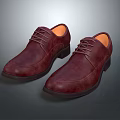 Men's Classic Burgundy Leather Lace Up Formal Shoes With Orange Lining