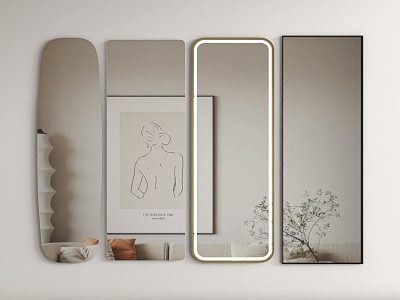 Modern Mirror Floor Mirror Decorative Mirror Bathroom Mirror Cosmetic Mirror Full-length Mirror 3d model