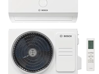 Bosch Split Air Conditioning System With Fan Unit And Remote 3d model
