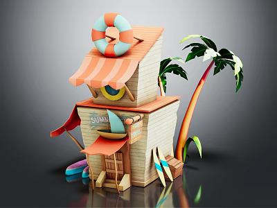 Modern Cartoon Building Cartoon House Cartoon House 3d model