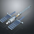 Space Station Equipment Featuring Solar Panels Main Structure And Connecting Modules 3d model