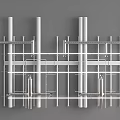 Shiny Metal Pipes in Industrial Framework Structure with Vertical and Horizontal Arrangement
