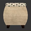 Natural Wicker Single Chair With White Floral Pattern Cushion And Handwoven Design