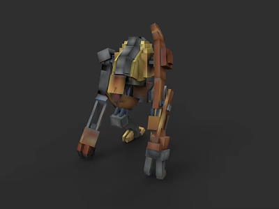 Game Movie Character Futuristic Mechanical Robot With Brown Yellow Gray Multi Joint Legs 3d model