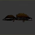 Game And Movie Reptilian Character Featuring Black Spotted Body Orange Spiked Back And Limbs