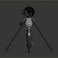Modern Tactical Sniper Rifle With High Power Scope And Tripod Stand
