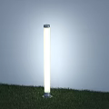 Modern Outdoor Standing Light Pole White Illuminated In Grass Garden Design