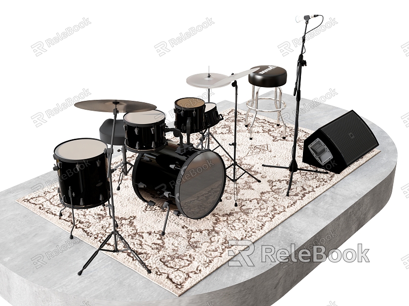 Musical instrument drum set microphone sound bar stool model