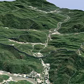 Great Wall Scenery With Winding Stone Walls Along Green Mountainous Landscape