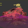 Rugged Rocky Dirt Terrain With Off Road Military Vehicle And Weapons Mounted