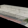 Outdoor Ground With Gray Stone Steps And Red Brick Pavement Structure 3d model