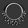 Stylish Fashion Ring With Circular Metal Frames And Clear Gemstones Modern Elegant Design