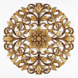 European-style carved wood 3d model