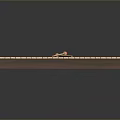 Wooden Equipment Platform With Long Slatted Design And Red Components On Dark Surface