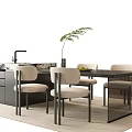 Island Table and Chair 3d model