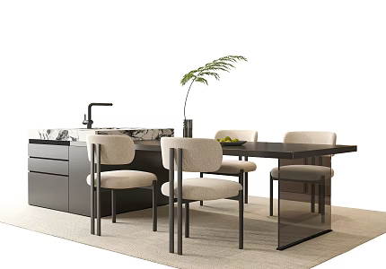Island Table and Chair 3d model