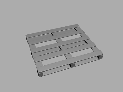 Sturdy Wooden Pallet With Horizontal And Vertical Slats Flat Structure Design 3d model