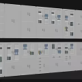 White Display Shelves with Various Designs Including Glass Doors and Storage Cabinets