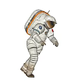 Astronaut Decorative Ornament Set White Spacesuit Orange Backpack Gold Helmet Emblems For Home