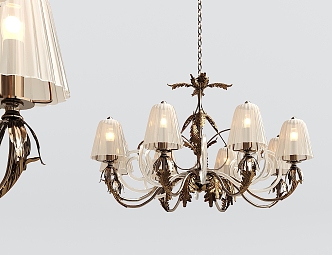 Light Luxury Chandelier Metal Glass Chandelier 3d model