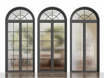 French Glass Door Double Door Kitchen and Sanitary Door 3d model