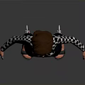 3D Female Character Model Standing Pose With Checkered Crop Top Dark Pants And Sandals
