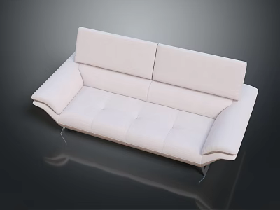 Modern Light Colored Sectional Sofa With Comfortable Backrest Armrest And Sturdy Metal Legs 3d model