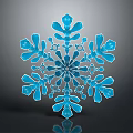 Blue Snowflake Glass Decorative Ornament With Exquisite Design For Home Festive Decor