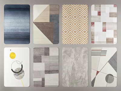 Modern Square Carpet Geometric Carpet Combination 3d model