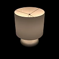 Modern Minimalist Table Lamp With White Fabric Lampshade And Ceramic Base 3d model
