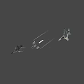 Modern Stealth Fighter Jet 3D Render With Gray Camouflage And Weapon Mounts 3d model