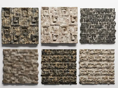 Decorative Wall Panels With Textured Designs And Geometric Patterns For Interior Decor 3d model