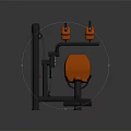 Strength Training Sports Equipment with Orange Seat Black Frame and Handles for Fitness Gym Workout