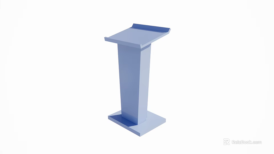 Light Blue Modern Functional Desk With Flat Top And Sturdy Base Design 3d model 