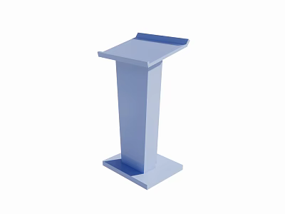 Light Blue Modern Functional Desk With Flat Top And Sturdy Base Design 3d model