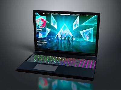 High Performance Gaming Laptop With RGB Backlit Keyboard And Dynamic Display Graphics 3d model