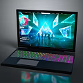 High Performance Gaming Laptop With RGB Backlit Keyboard And Dynamic Display Graphics 3d model