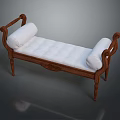 Classic Wooden Frame Leisure Chair With White Tufted Seat And Armrest Cushions