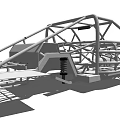 Car Chassis Framework Featuring Steel Structural Design And Support Beams 3d model