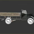 Vintage Green Truck With Wooden Bed And Classic Retro Design