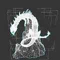 Dragon Like Reptile Statue With Spikes Scales And Rock Base