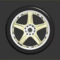 Car Parts Gray Performance Tire With Gold Multi Spoke Alloy Wheel
